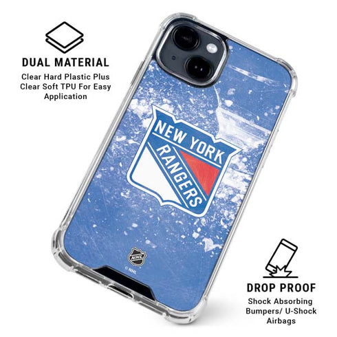 NHL New York Rangers Frozen iPhone 15 Clear Case